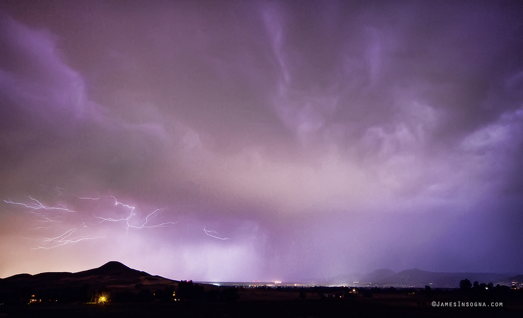 Spider Lightning Above Haystack Boulder Colorado