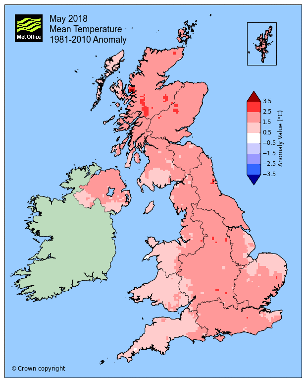 8th May 2018. UK weather. After a continuation of yesterdays good