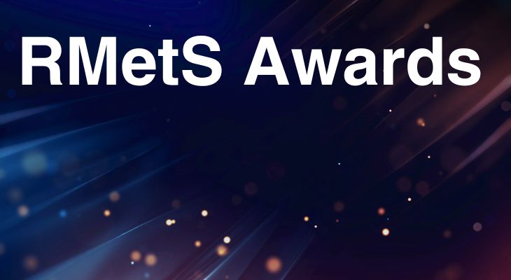 The words "RMetS Awards" in white text on dark blue background
