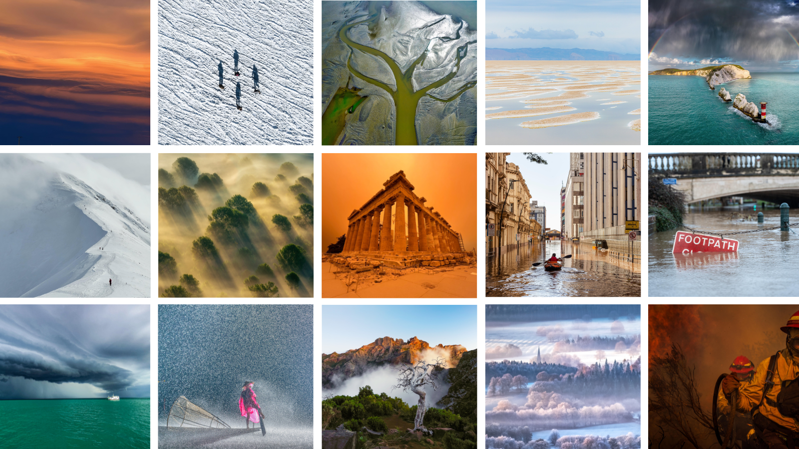 Collage of shortlisted weather and climate photos