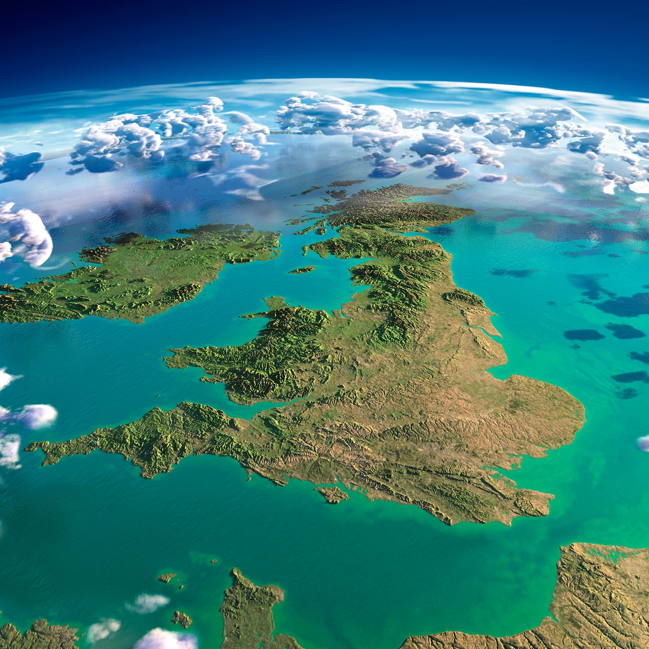 Satellite image UK and Ireland