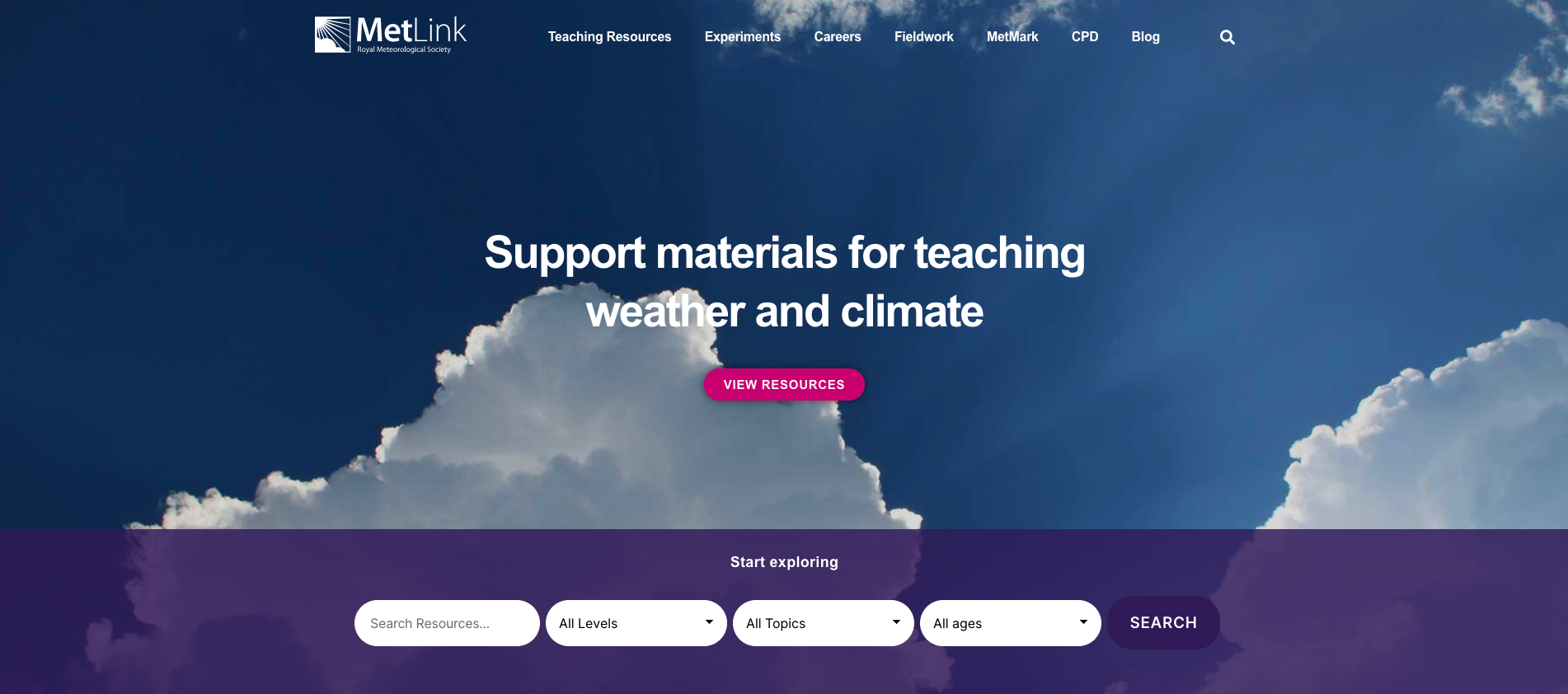 MetLink homepage screenshot